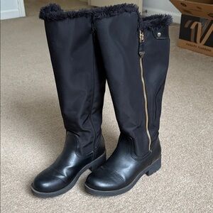 Guess Black Faux Fur Trim Boots